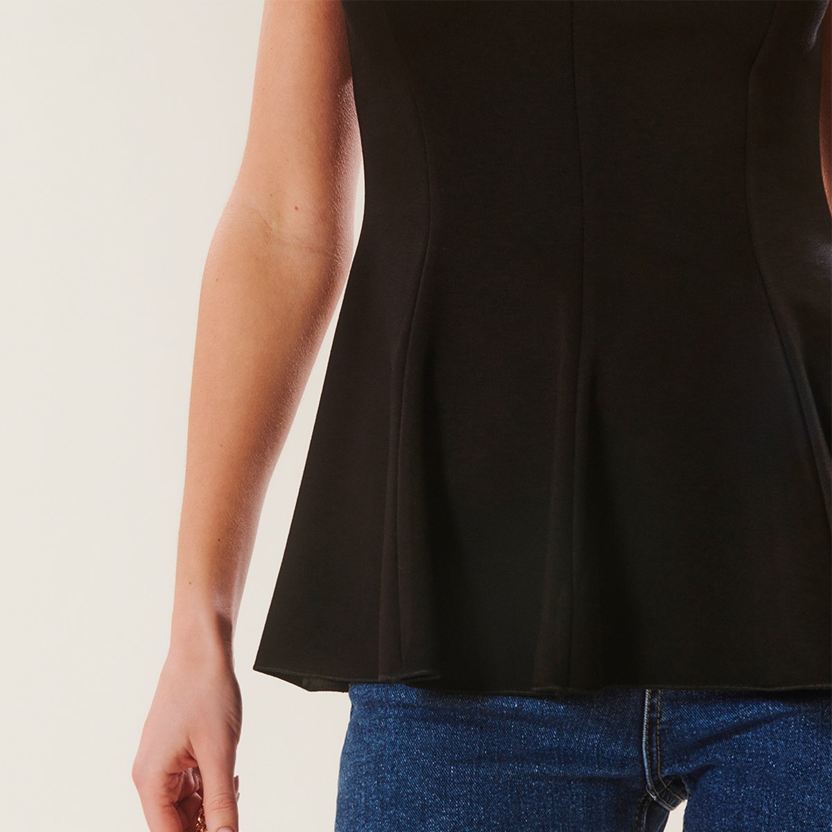 Top sans manches peplum TODD noir, BENOA
