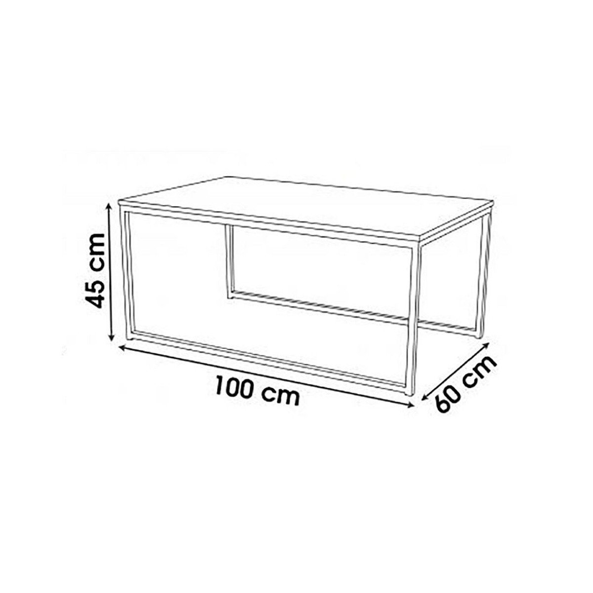Set de 3 Tables Basses Gigognes Bois MDF et Métal Noir noir, WADIGA