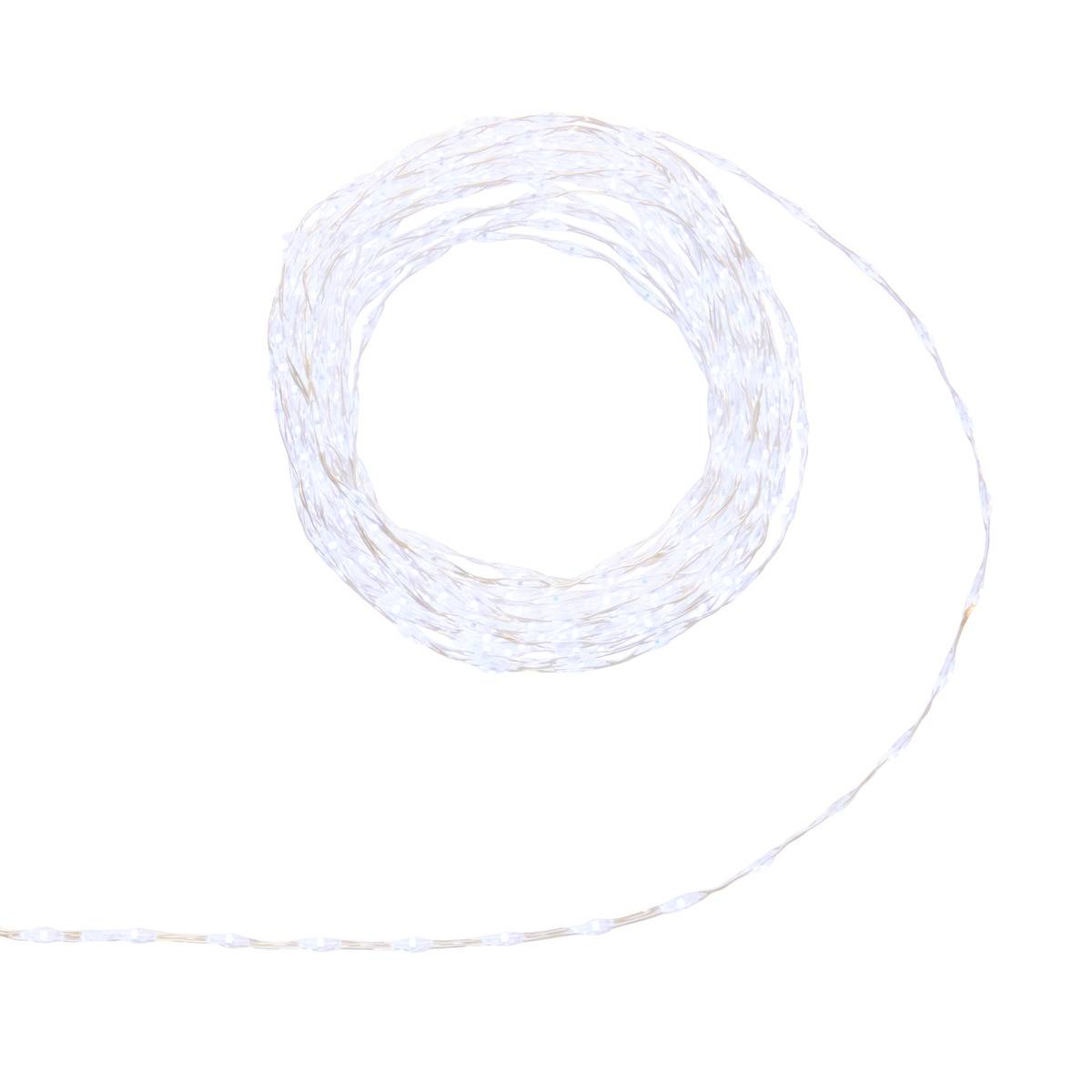 Guirlande lumineuse cluster d'extérieur 7,5 m 500 LED blanc froid fil cuivre 13 fonctions sur secteur blanc froid, ATMOSPHERA