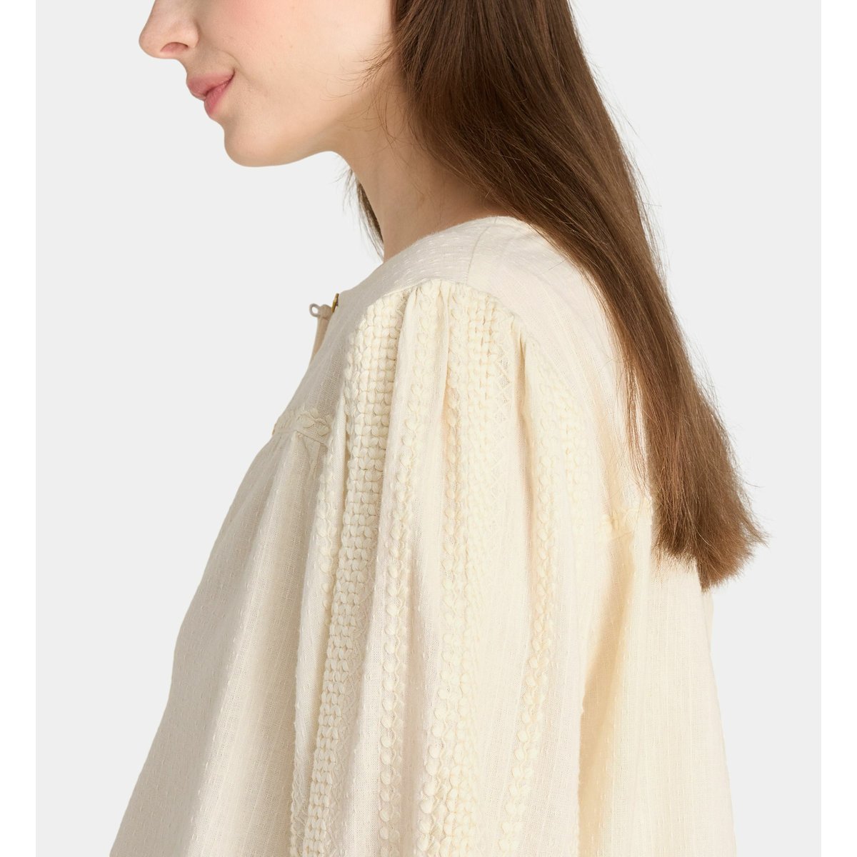 Top ample dragée en coton beige clair, GALERIES LAFAYETTE