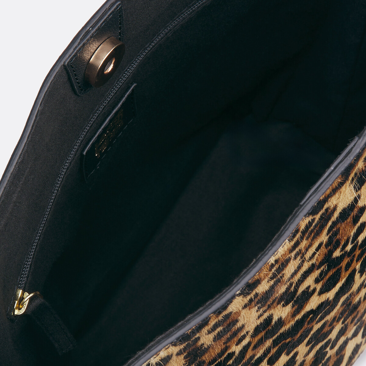 Sac à main seau léopard en cuir imprimé léopard, LA REDOUTE COLLECTIONS