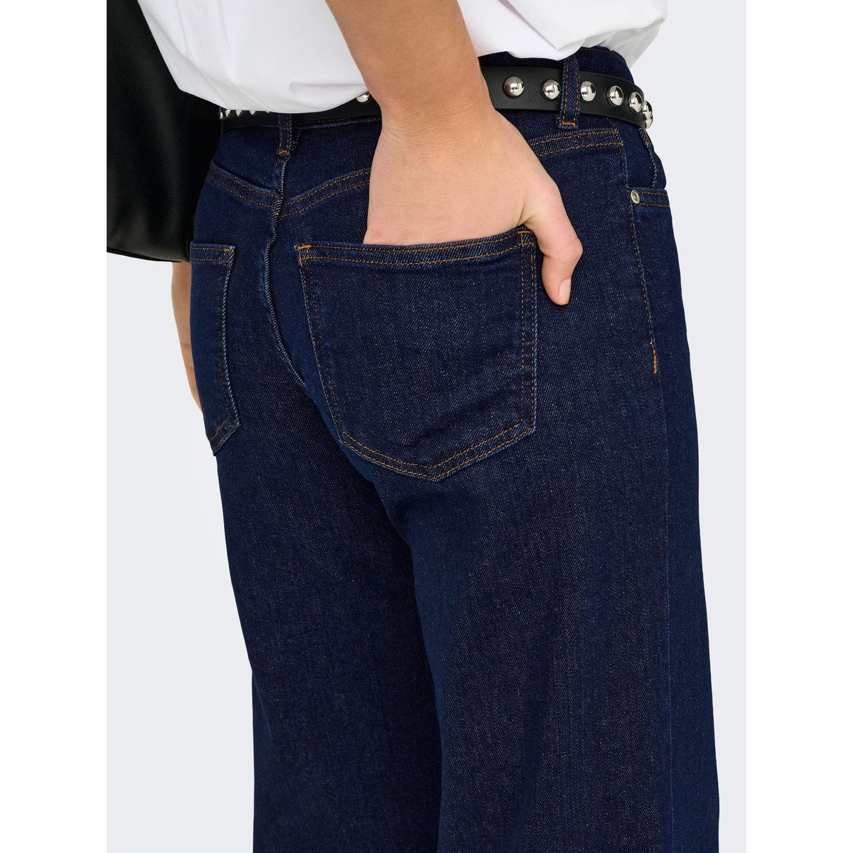 Jean À Jambe Large dark blue denim, ONLY