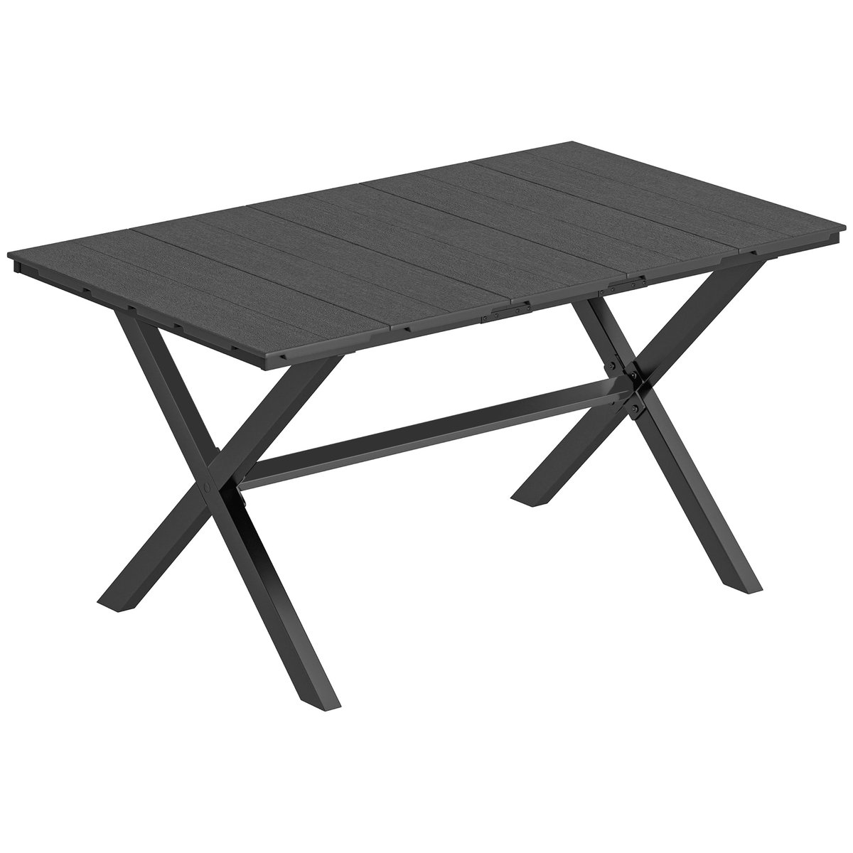 Table de jardin rectangulaire 4-6 personnes noir, OUTSUNNY
