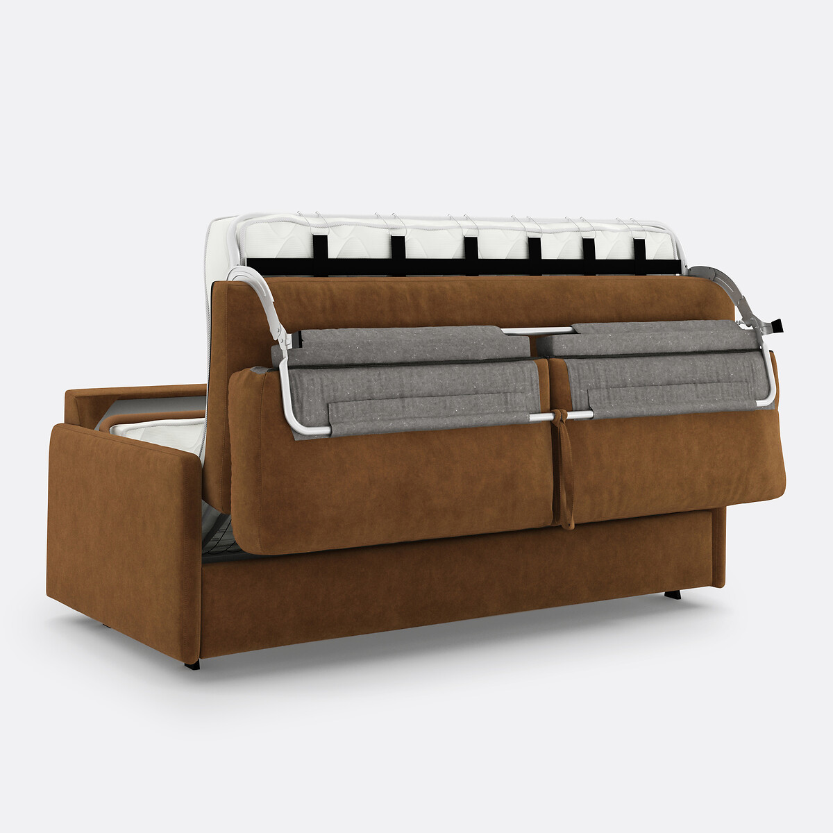 Slaapbank van fluweel, 2-, 3- of 4-zits, Bultex® comfort, MARTA kaneel, LA REDOUTE INTERIEURS