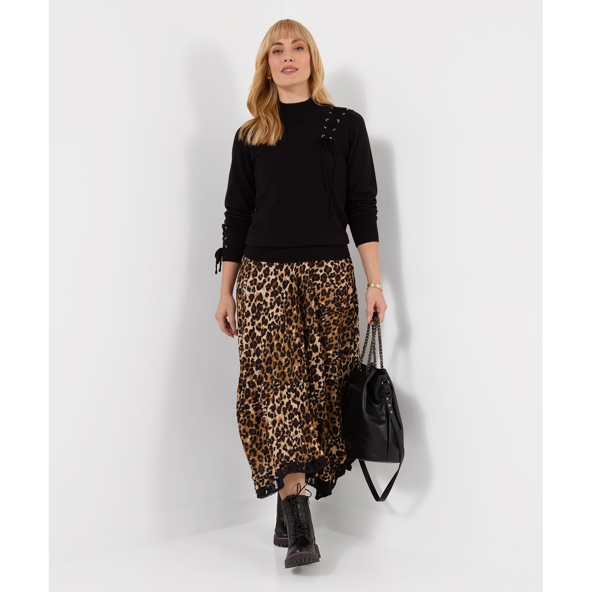 Pull à Détail Lacé Chrissie noir, JOE BROWNS