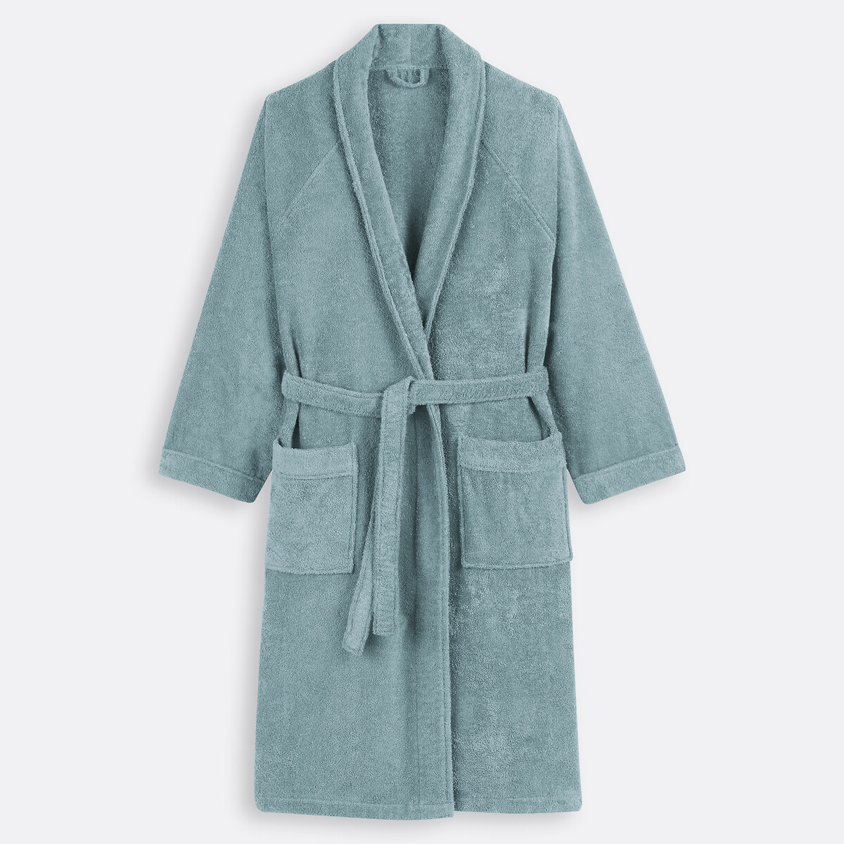 Peignoir éponge col châle 450g/m², Haxel bleu grisé, LA REDOUTE INTERIEURS
