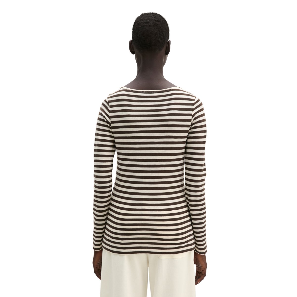 T-shirt à manches longues en jersey Organic Cotton Club noir, MARC O'POLO
