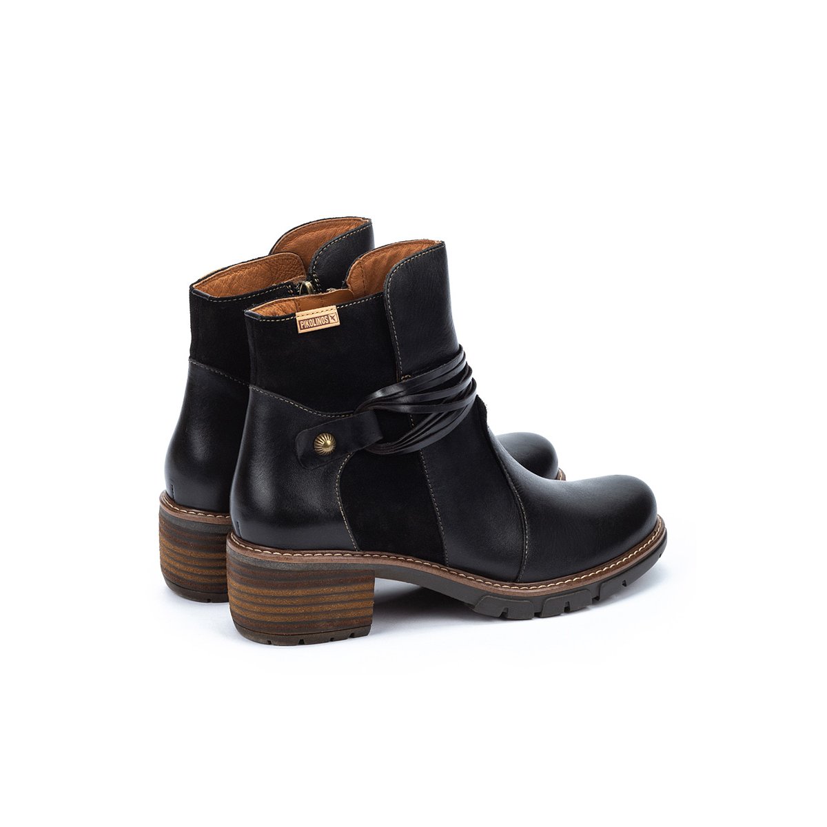 Bottines à talon cuir San Sebastia black, PIKOLINOS