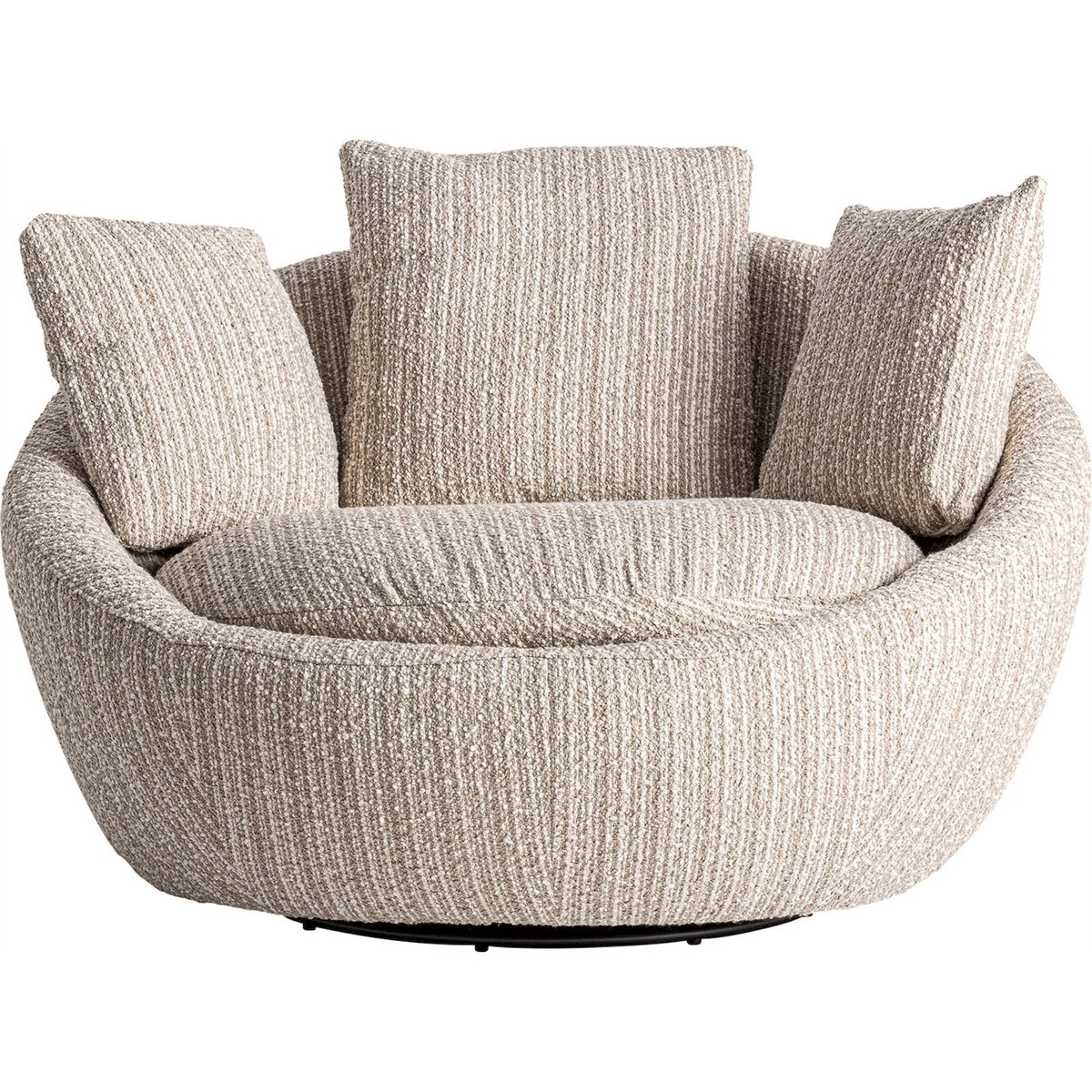 Fauteuil pivotant finition marbrée beige marbré contemporain, RECOLLECTION