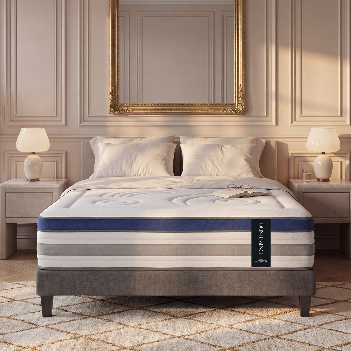 Matelas Mémoire de Forme - 30 cm - QUINTESSENCE blanc, MAISON AUBERTIN