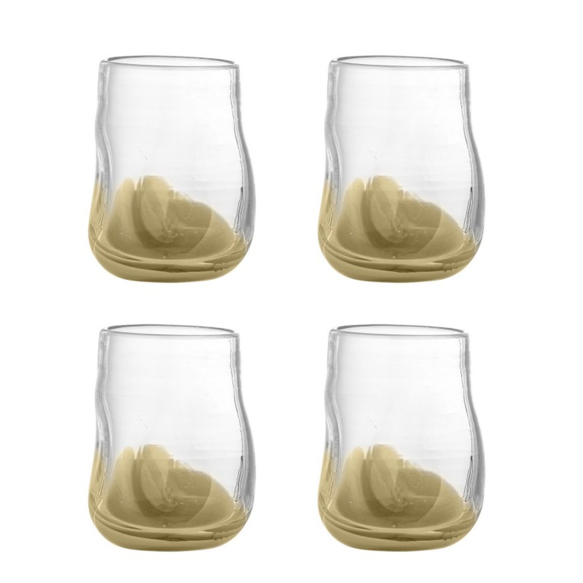 Verre à eau design organique Ballard set de 4 or, BLOOMINGVILLE
