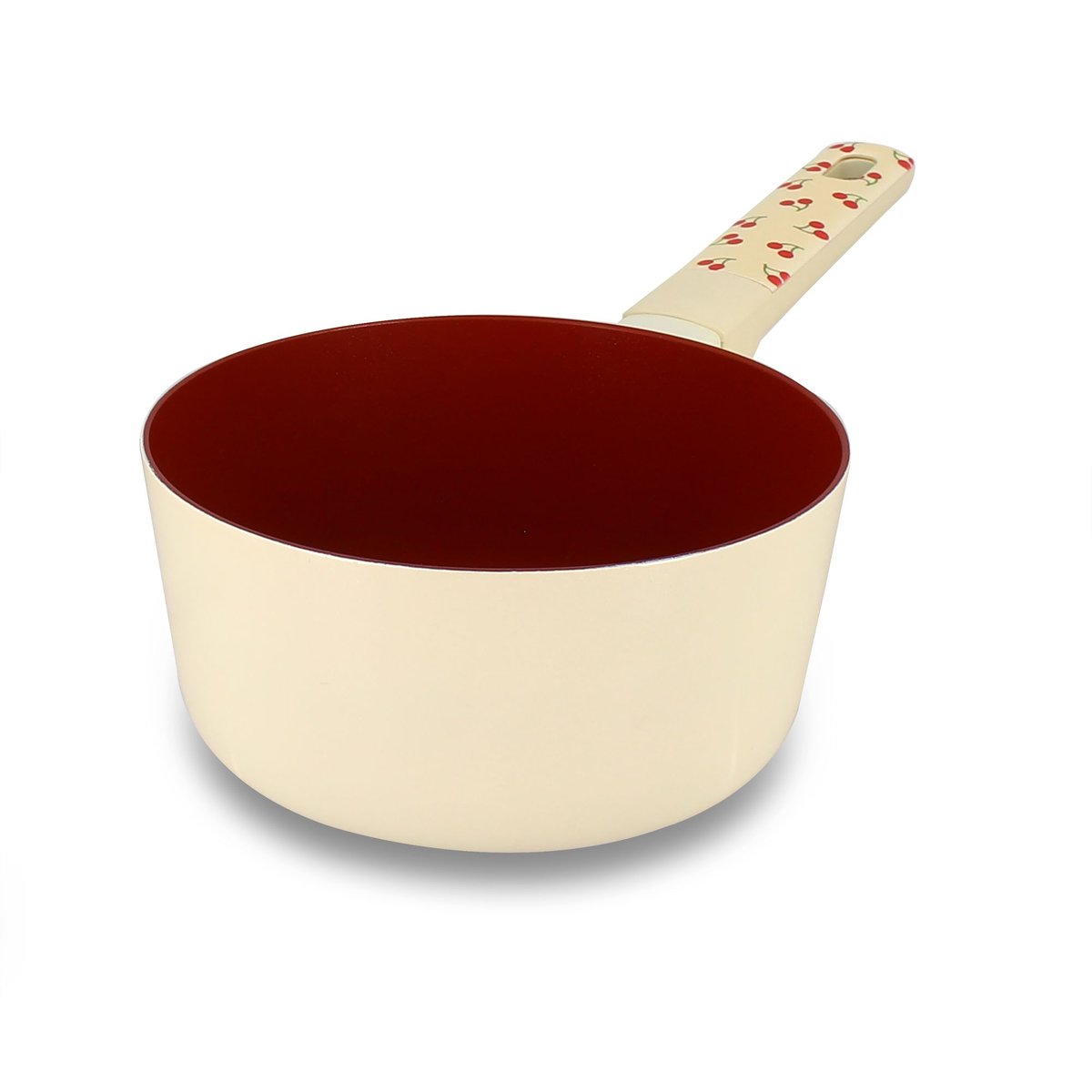 Casserole 18cm en aluminium, CERISE beige-rouge, MENASTYL