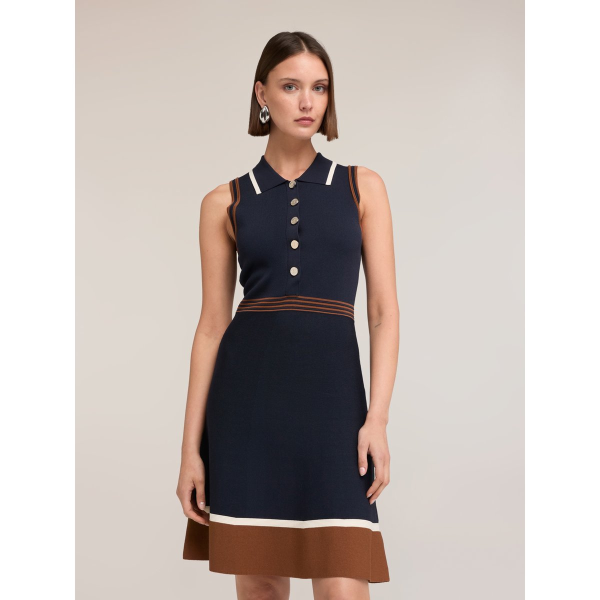 Robe ligne A avec col polo bleu, MOTIVI