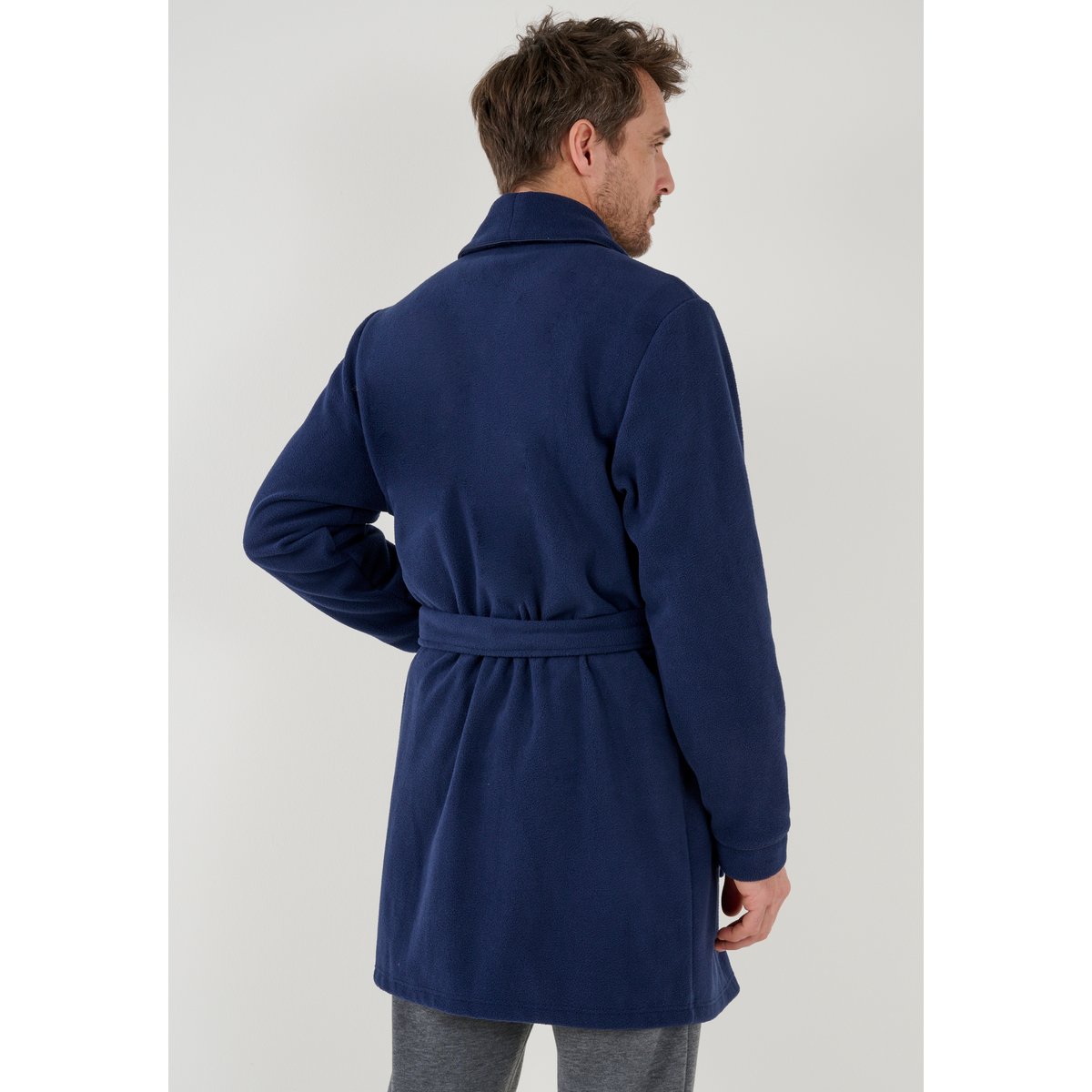 Robe de chambre maille polaire, Thermolactyl bleu marine, DAMART