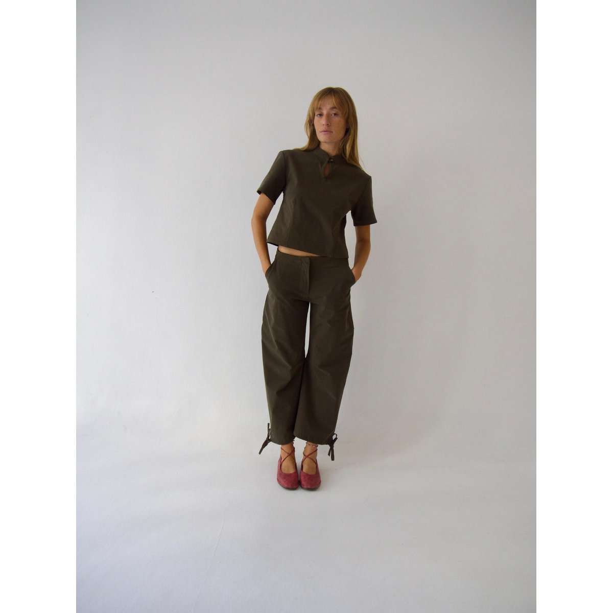 Pantalon large cropped CARLOTA kaki, MINDTRAVELER