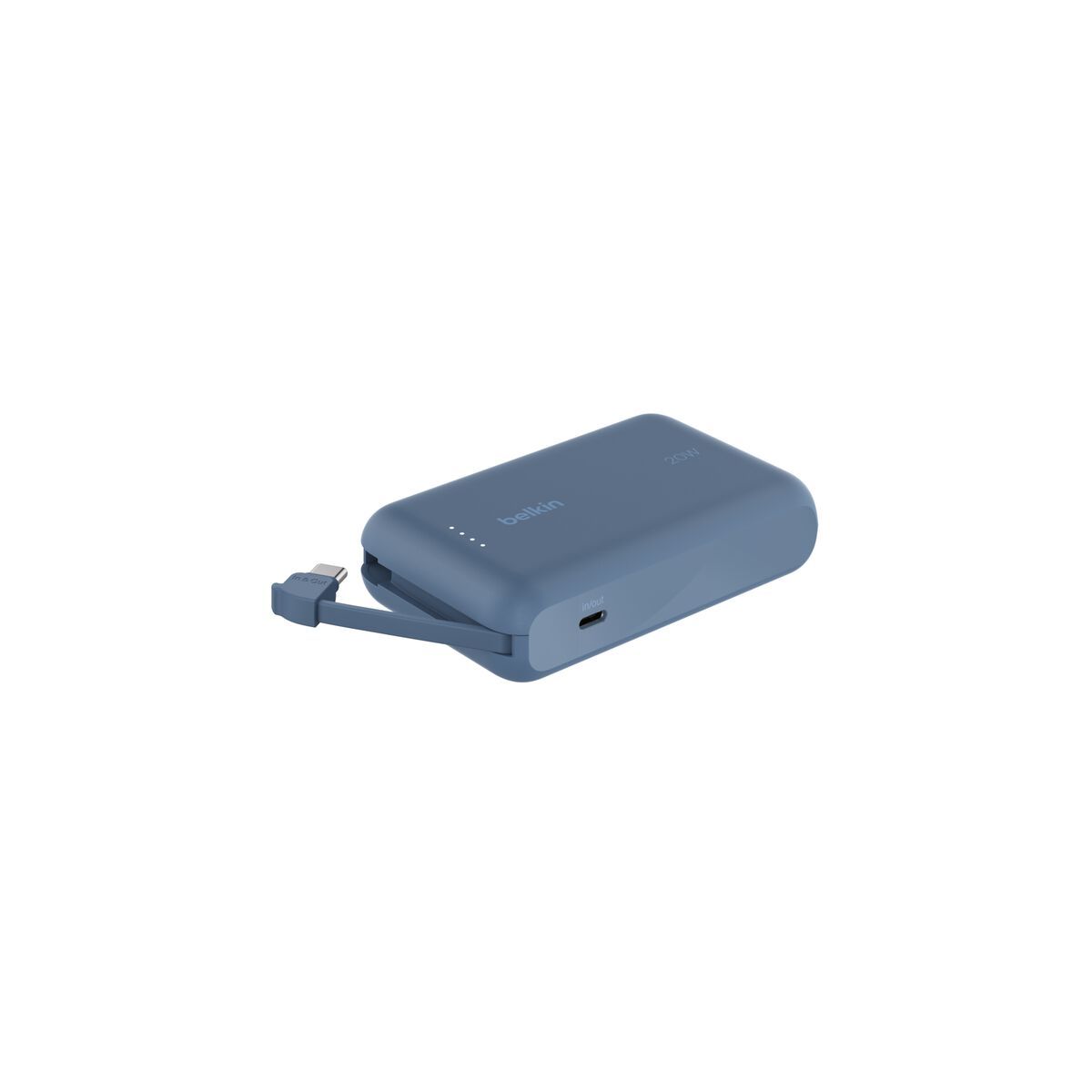 Batterie externe 10000 mAh avec cable USB-C intégre bleu couleur unique, BELKIN