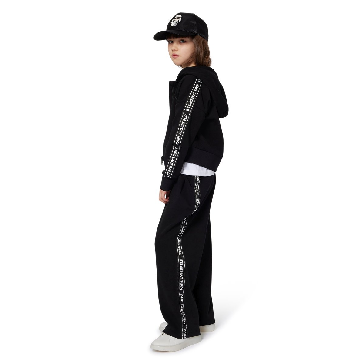 Cardigan con cappuccio black, KARL LAGERFELD KIDS