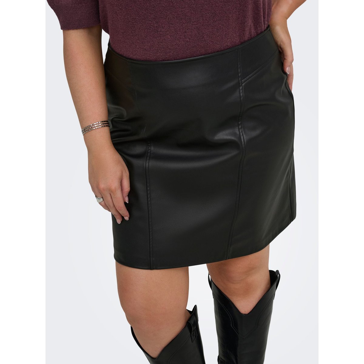 Jupe En Cuir black, ONLY CARMAKOMA