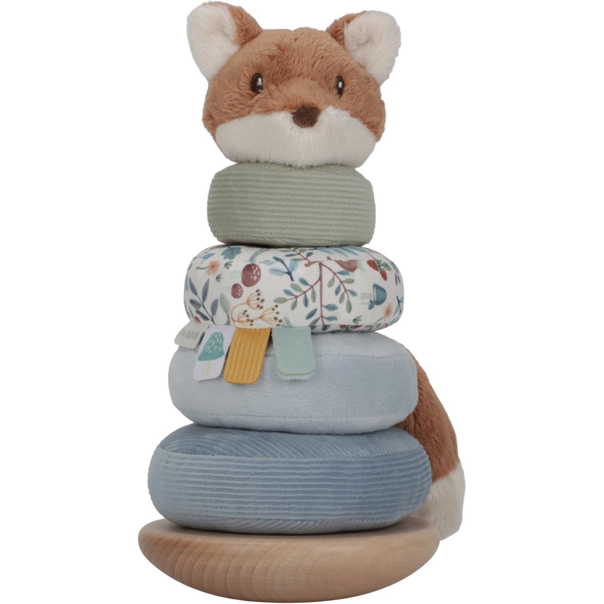 Renard à empiler bleu, vert, beige, bois, marron, LITTLE DUTCH