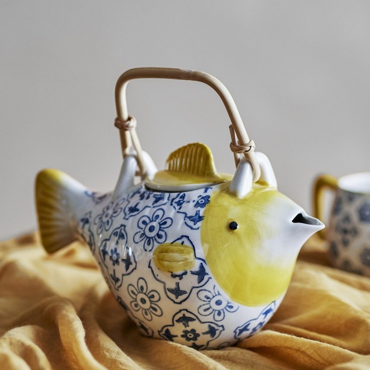 Théière poisson grès infuseur  Wrenna multicolore, BLOOMINGVILLE