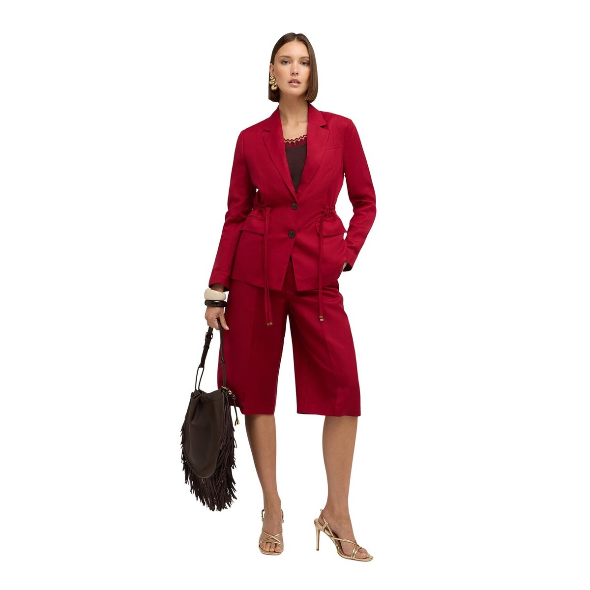 Blazer à cordon de serrage burgundy, MOTIVI