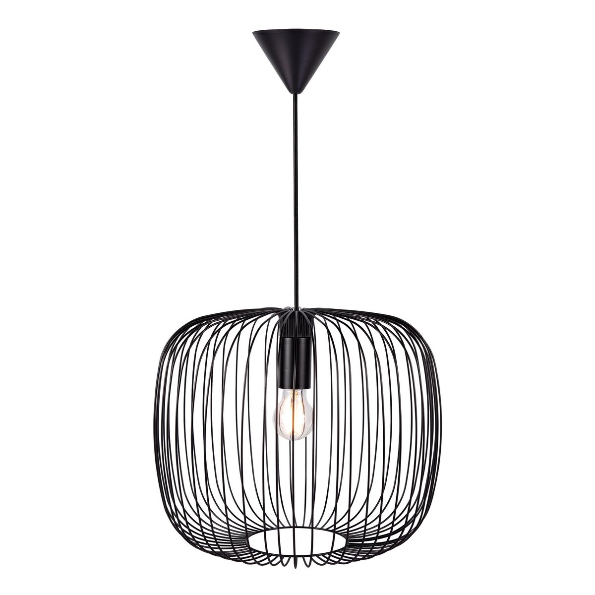 Suspension conception minimaliste et industrielle en métal, BERONI noir, NORDLUX