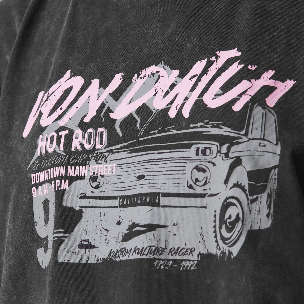 Tee shirt en coton CAR gris foncé, VON DUTCH
