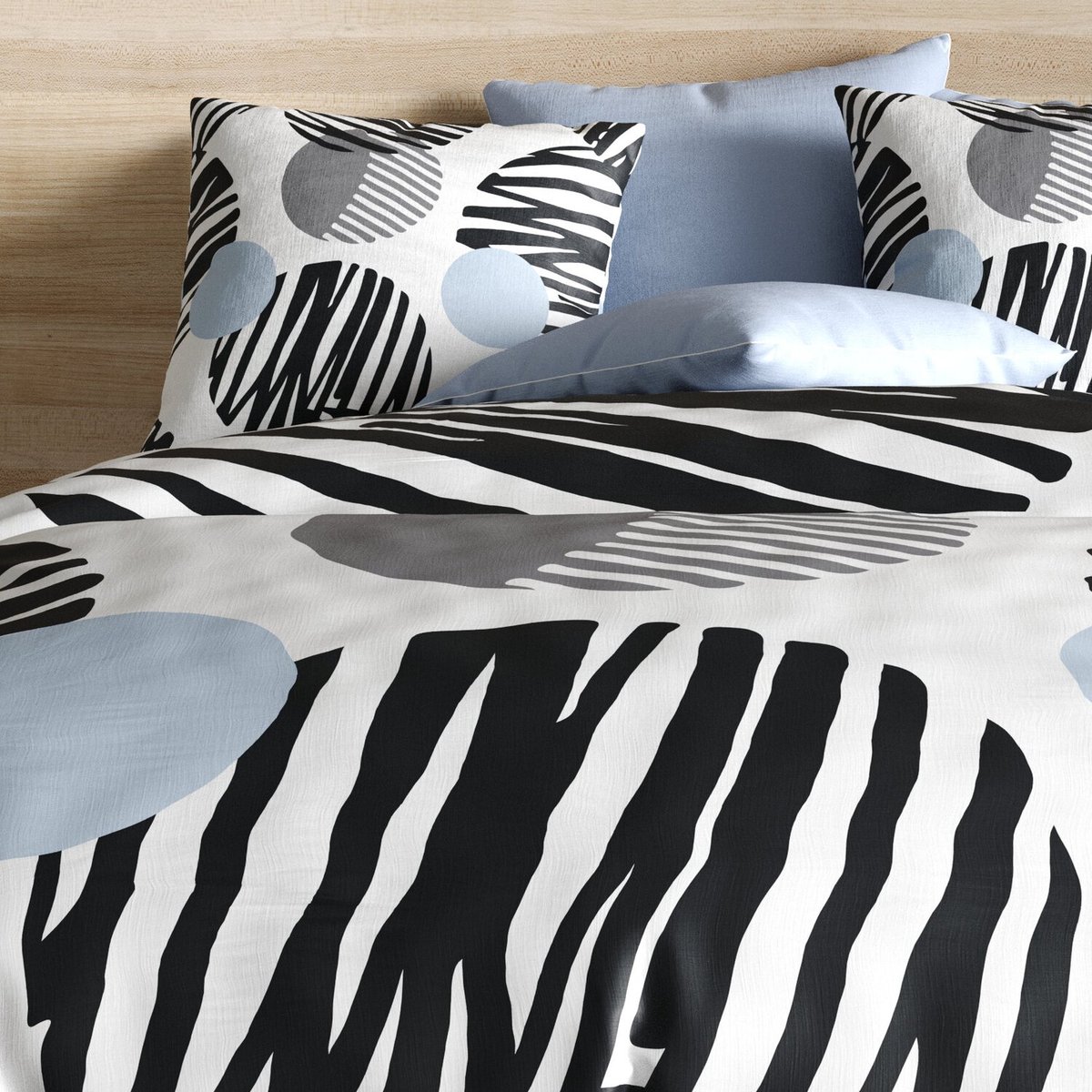 Parure housse de couette microfibre, Cerlus noir, C DESIGN HOME TEXTILE