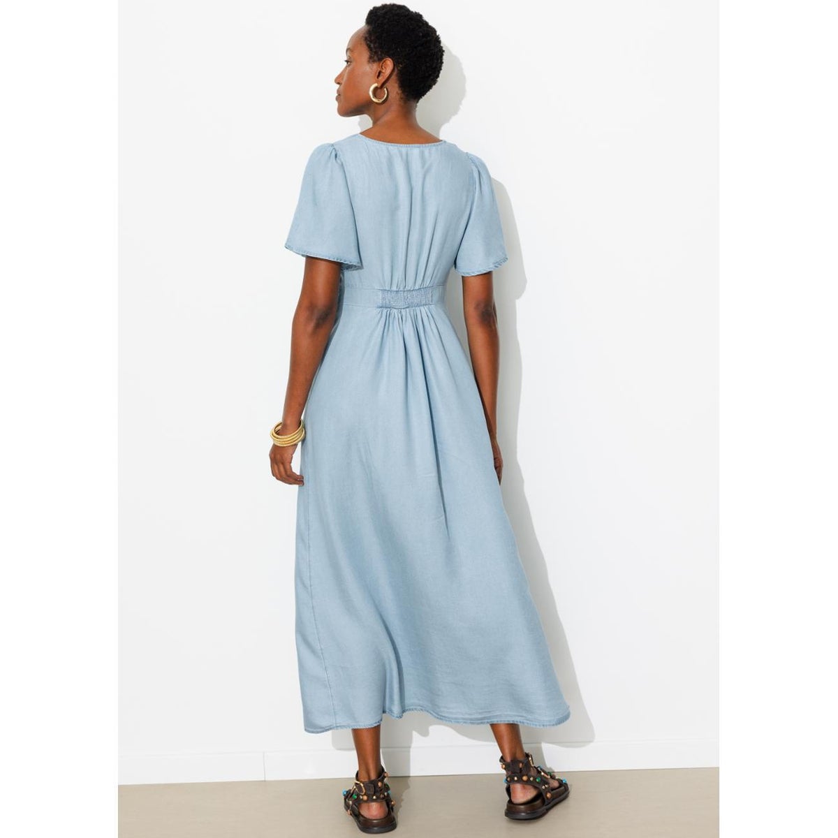 Robe longue en lyocell jean clair, PROMOD