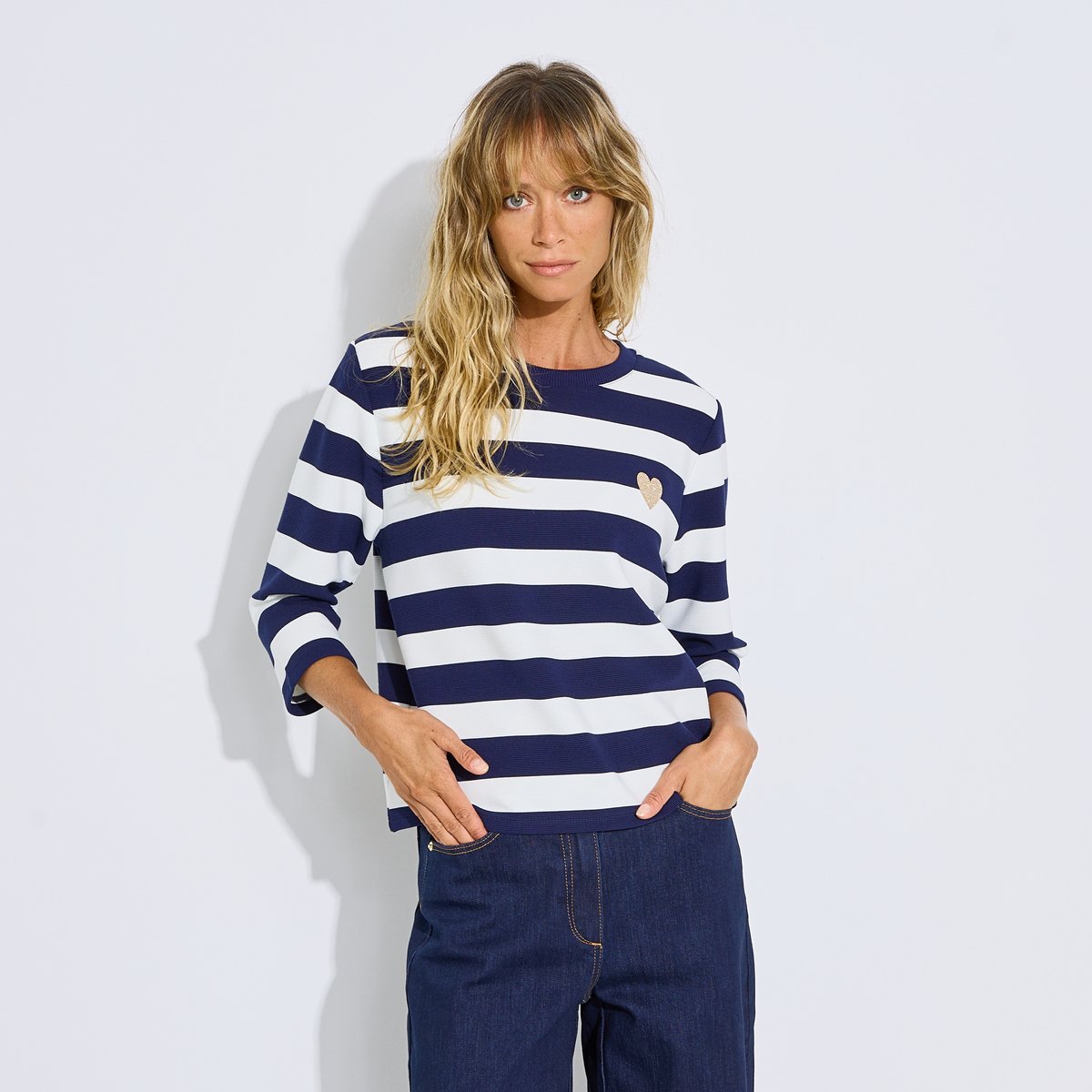 Sweat marinière blanc cassé ecru, GRAIN DE MALICE