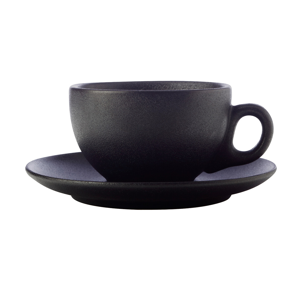 Set of 4 Caviar Black Coupe Cups & Saucers black, MAXWELL WILLIAMS
