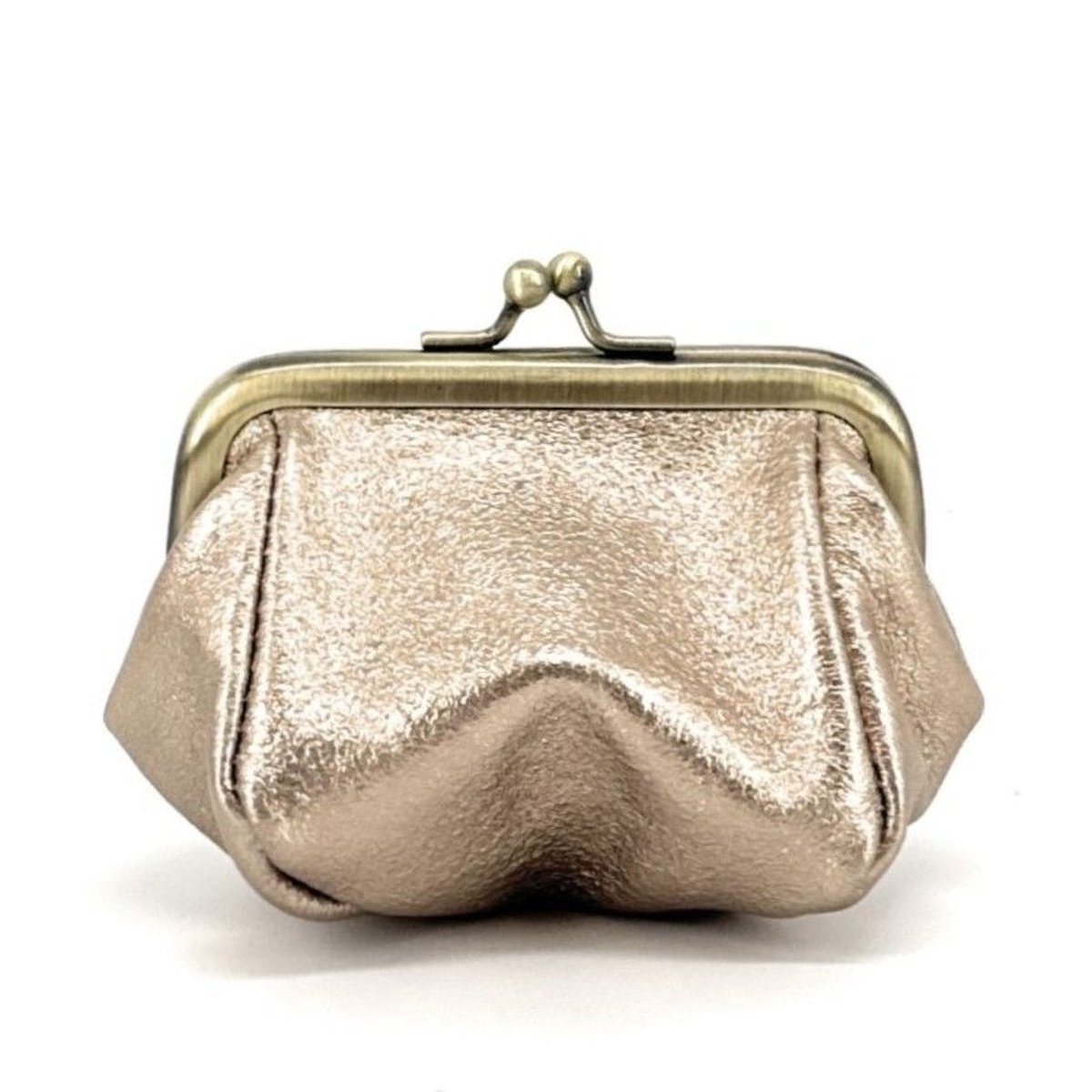 Pochette porte-monnaie en cuir irisé REINETTE champagne, OH MY BAG
