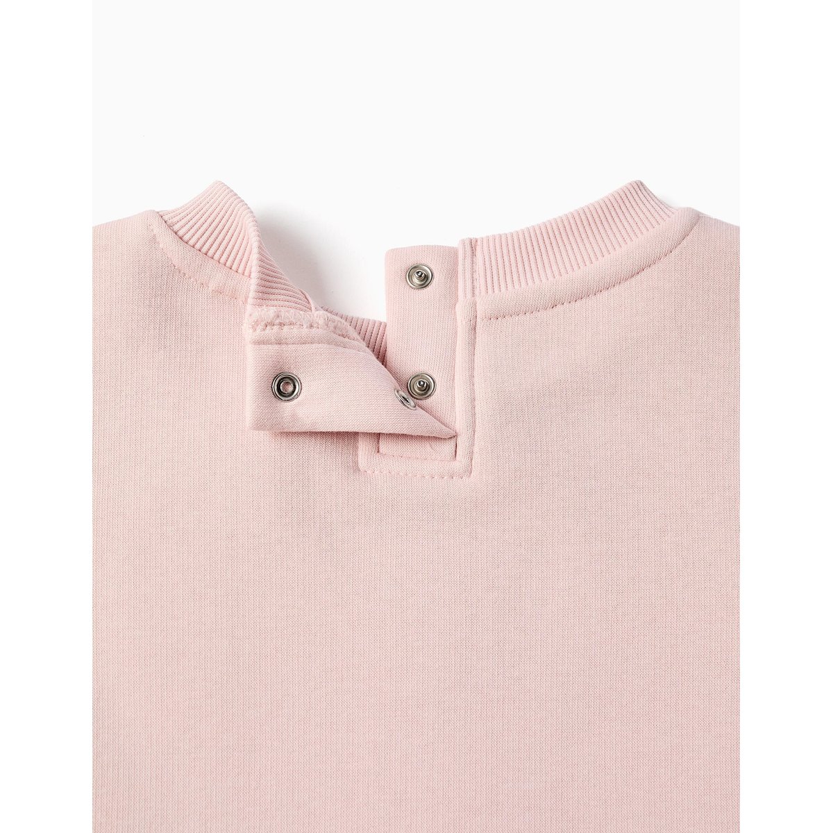 Sweat en coton peigné avec imprimé fleurs rose, ZIPPY