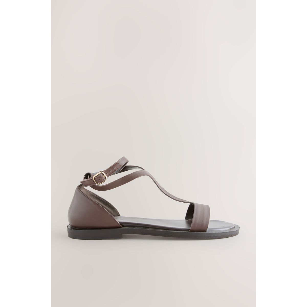 Sandales à brides style salomé cuir brun chocolat, NEXT