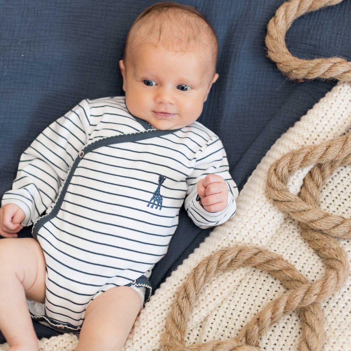 Body marinière Sophie La Girafe® bleu, TROIS KILOS SEPT