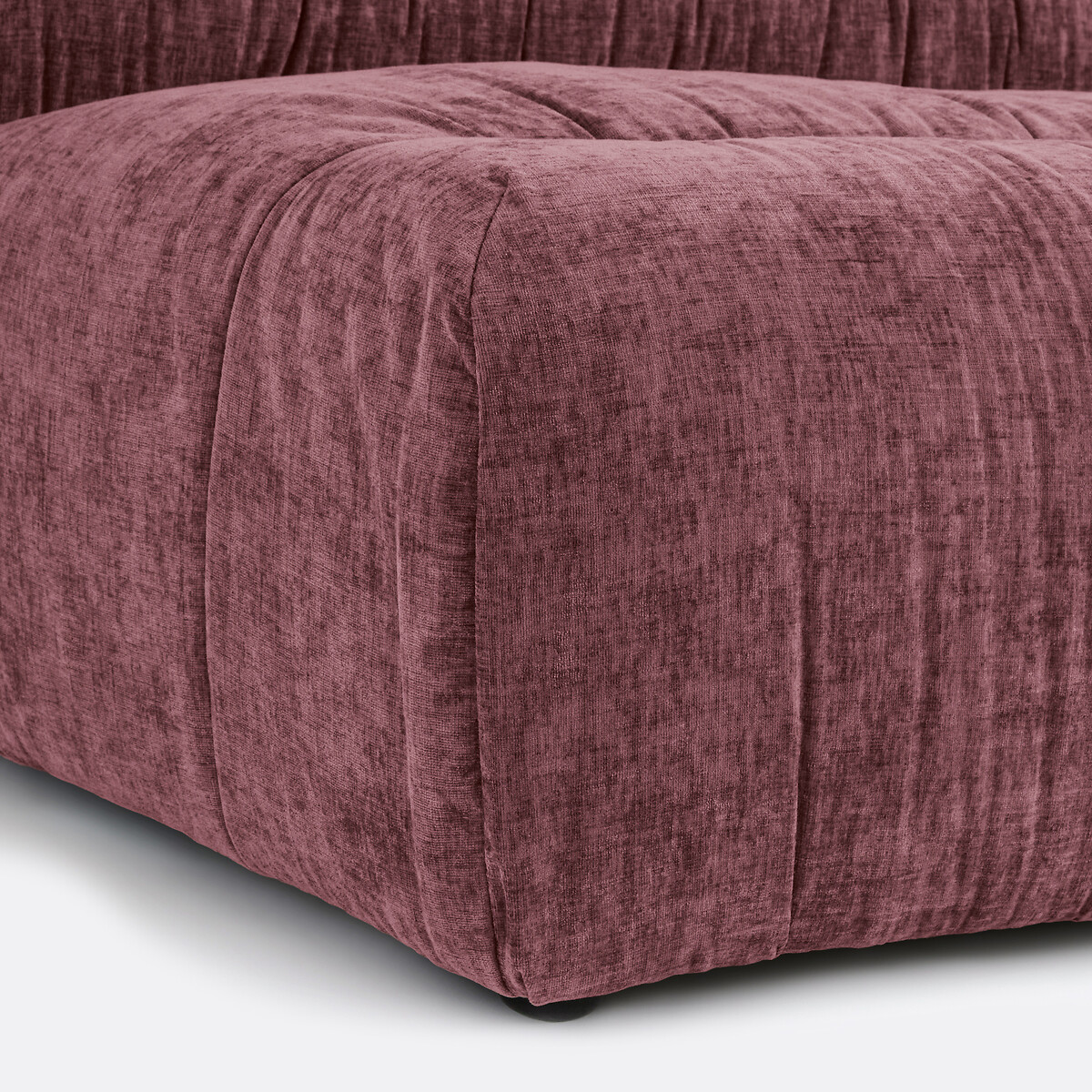 Élément chauffeuse pour canapé modulable, en chenille flammée, SWEETY prune, LA REDOUTE INTERIEURS