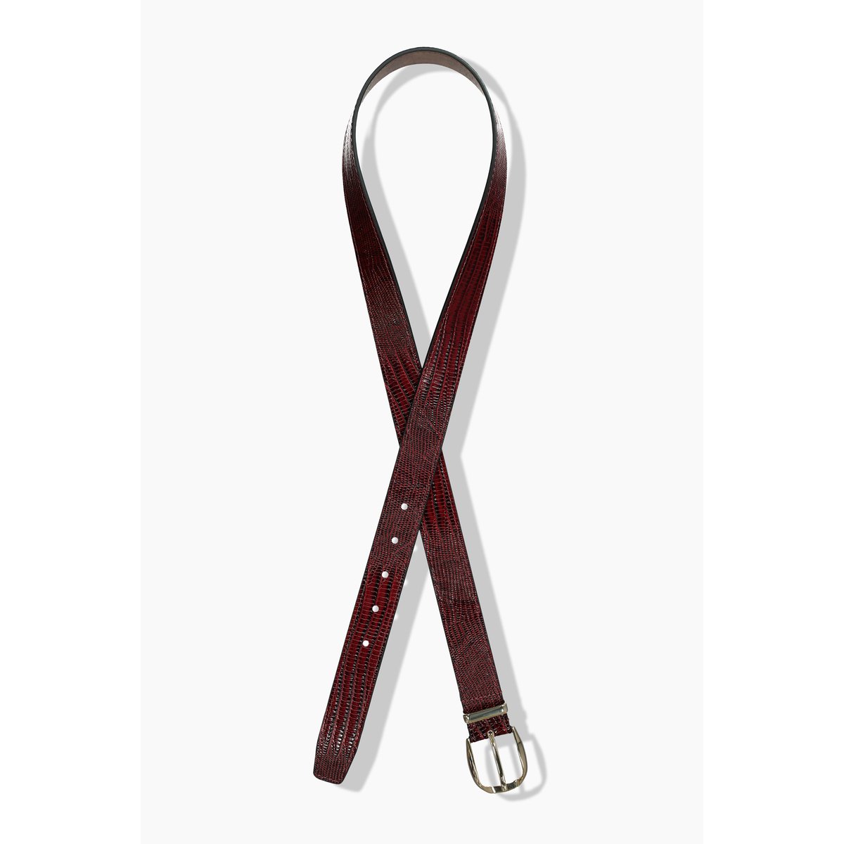 Ceinture en cuir, aspect peau de serpent baies foncé, ULLA POPKEN