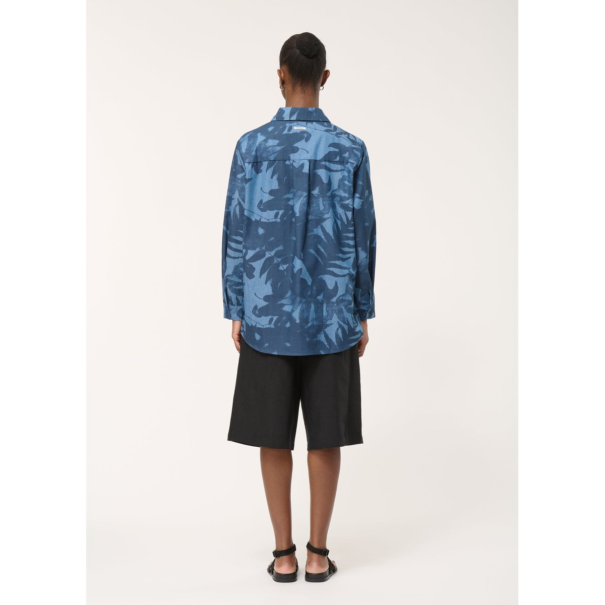 Chemise oversize imprimée navy/denim, HUMILITY
