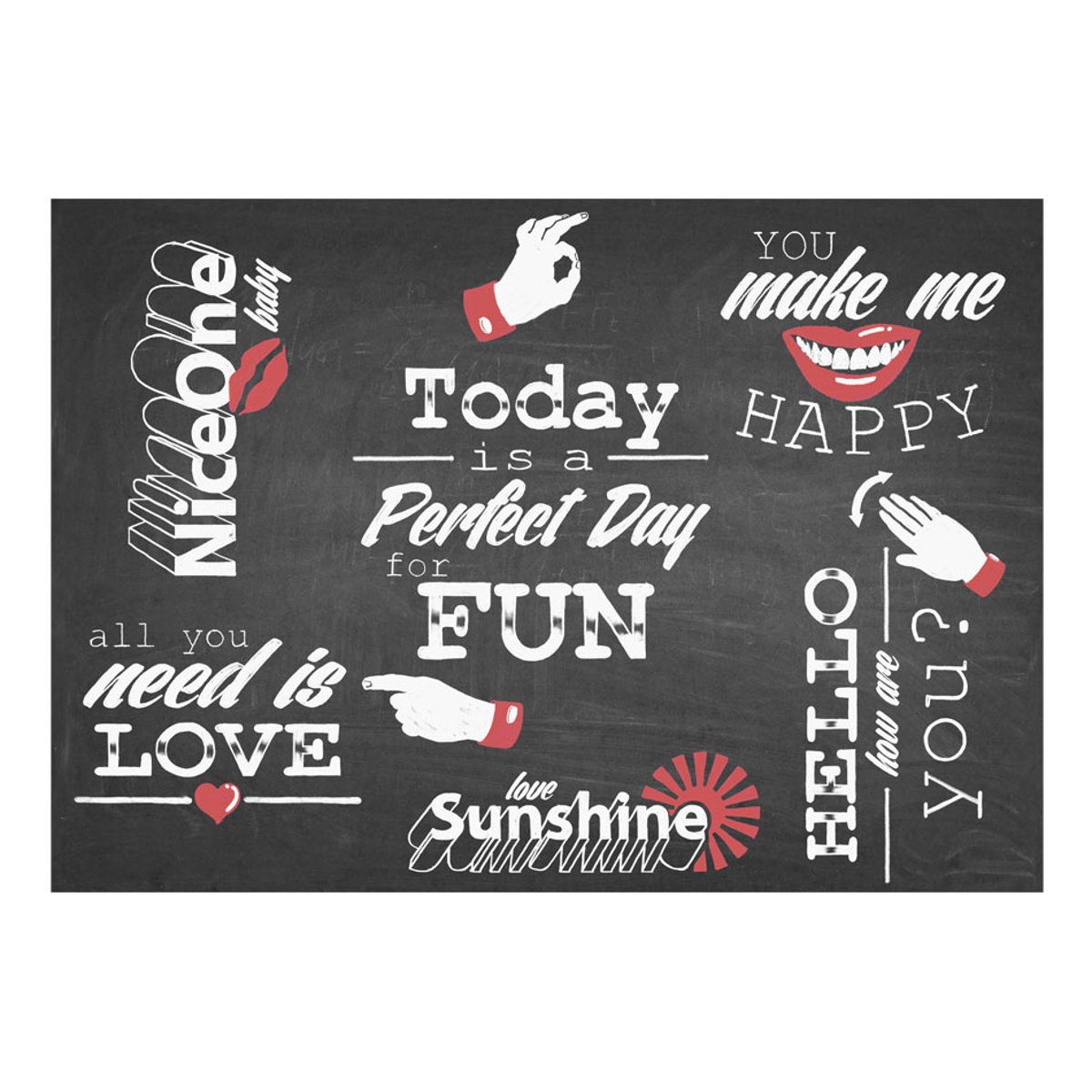 Papier peint intissé panoramique Textes Perfect day blanc, EDEN