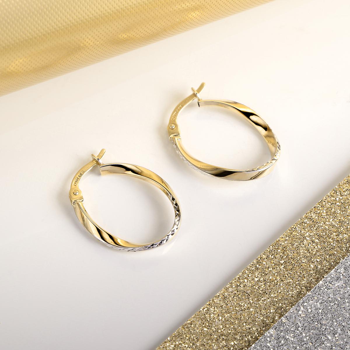 Boucles D'oreilles En Or Jaune 750 Classic or jaune, BLUESPIRIT