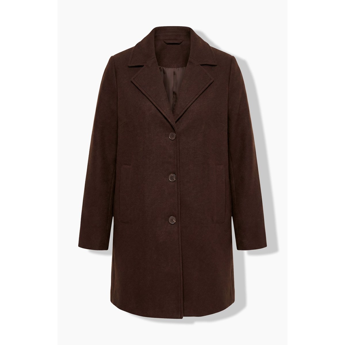 Manteau en laine mélangée chocolat noir, ULLA POPKEN