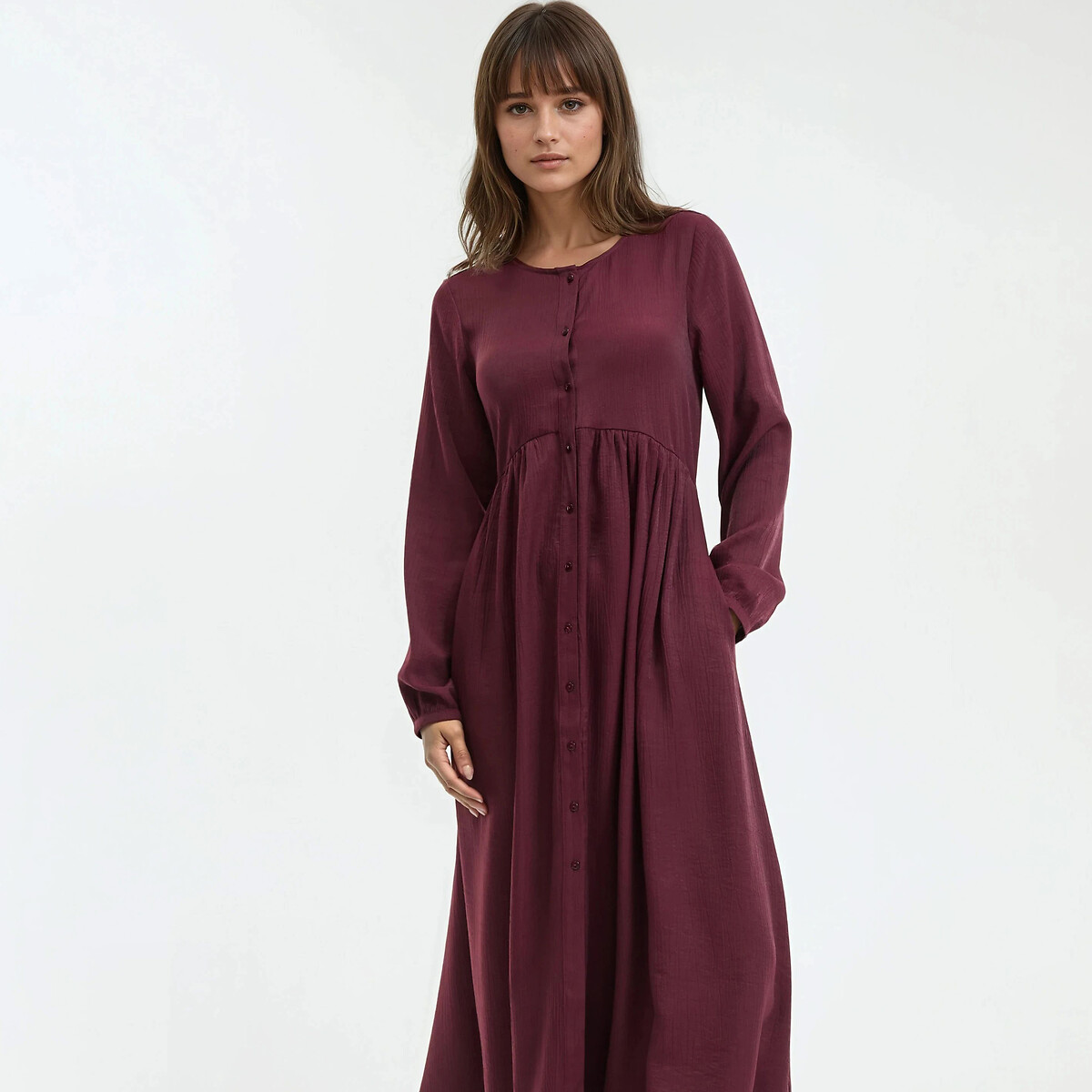 Robe longue, manches longues Signature SUZIE rouge bordeaux, LA REDOUTE COLLECTIONS