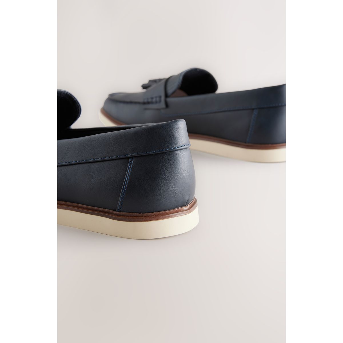 Mocassins à glands gaufrés bleu marine, NEXT