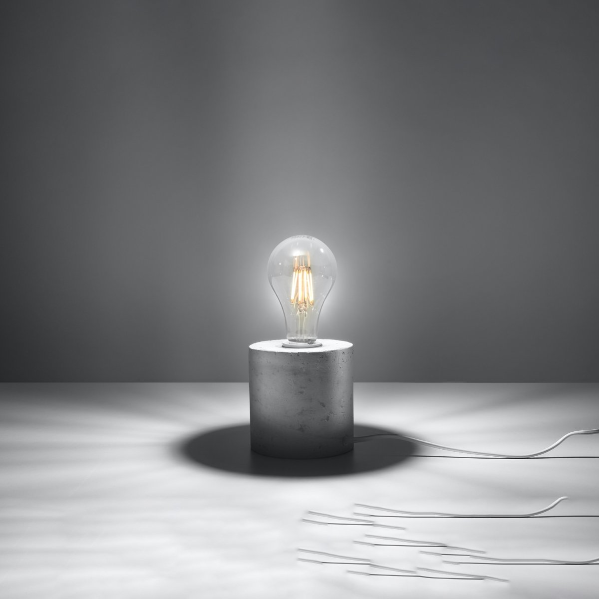 Lampe à poser Béton Gris E27 1 Salgado gris, EDEN