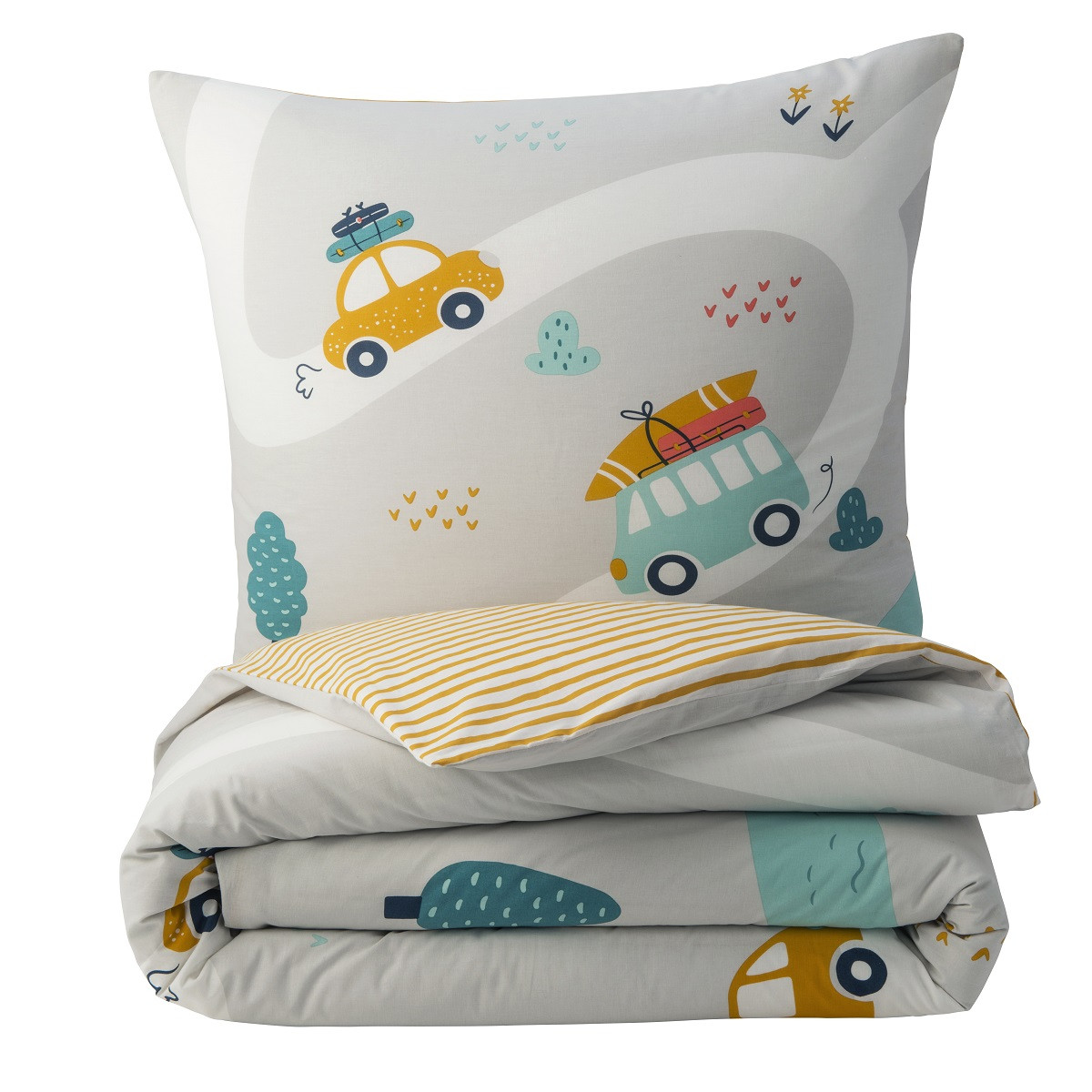 Parure de lit enfant circuit voiture ROADIES gris, FUTURE HOME