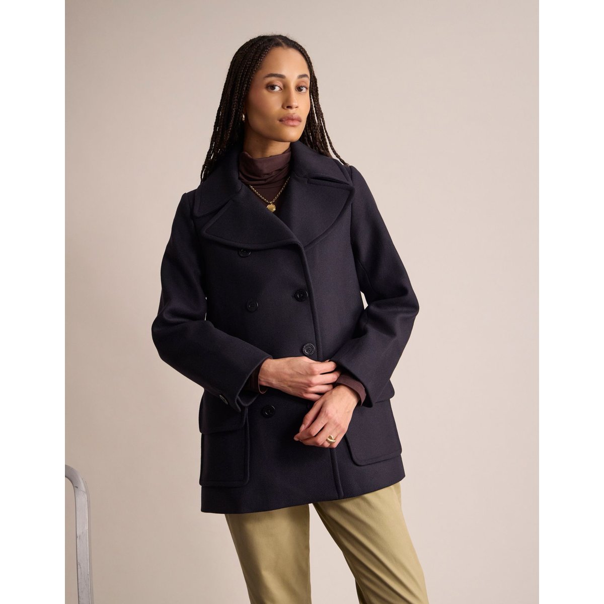 Caban Séraphine en laine - Ines de la Fressange Paris bleu marine, INES DE LA FRESSANGE PARIS