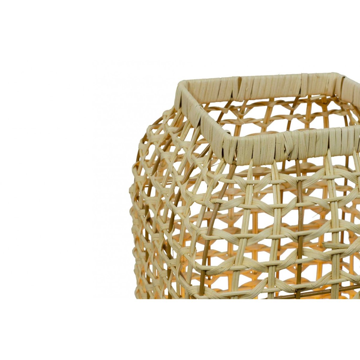 Lampe à poser en rotin et métal grand modèle, AMBA naturel, C-CREATION