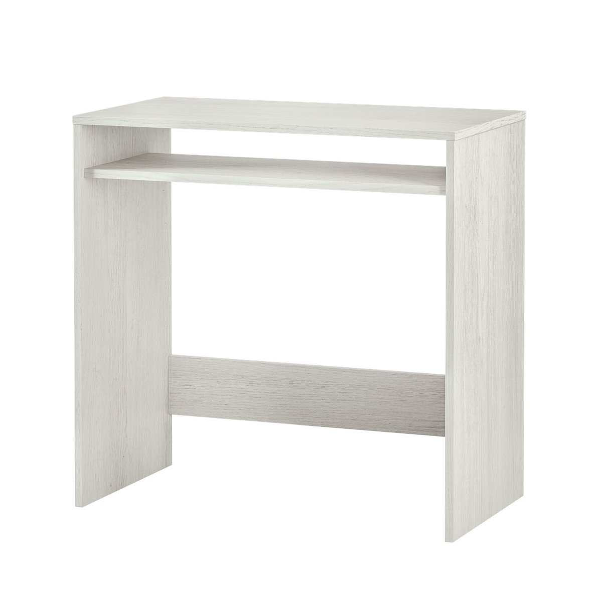 Bureau en bois avec tablette fixe blanc, TERRE DE NUIT