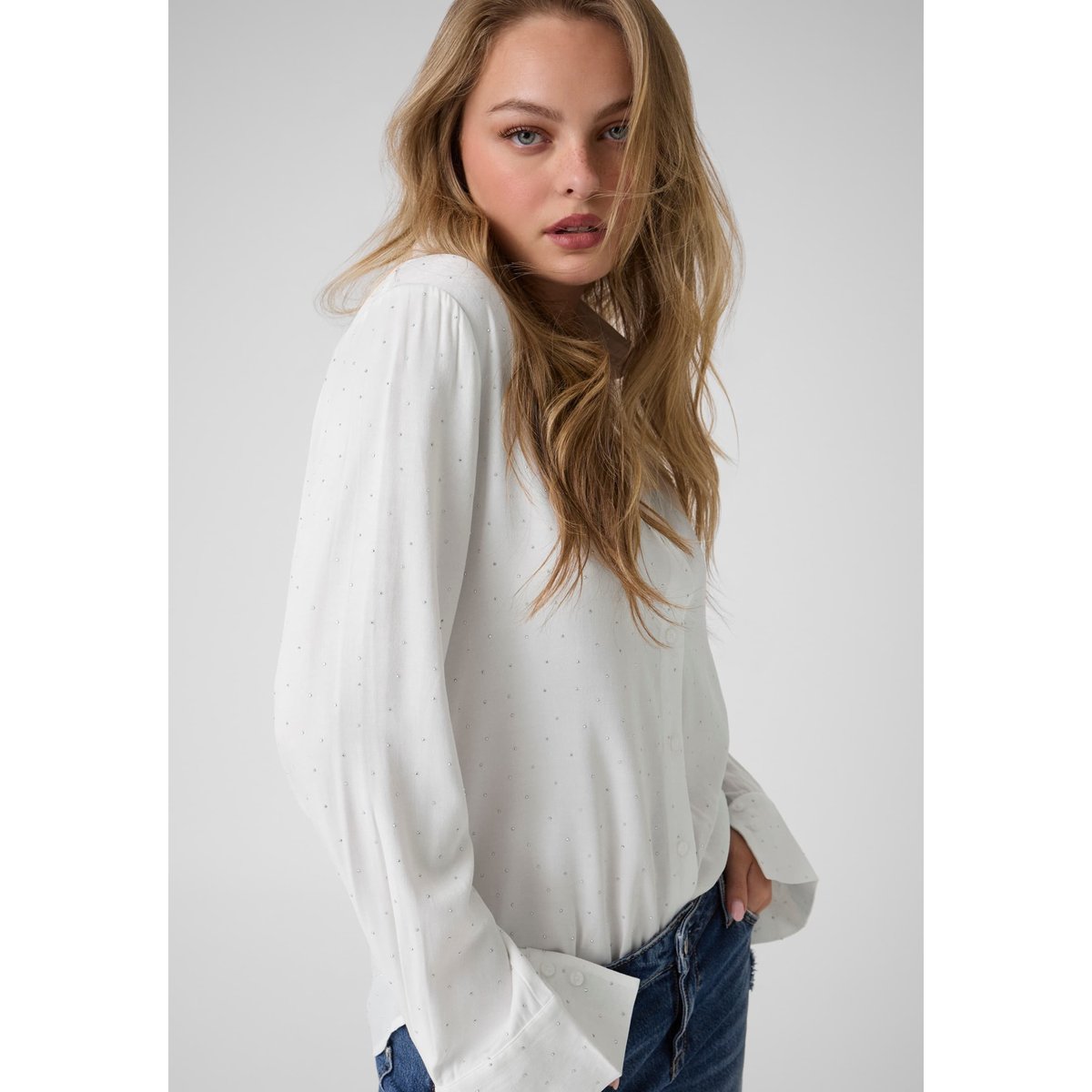 Chemise Cloutée blanc, GUESS