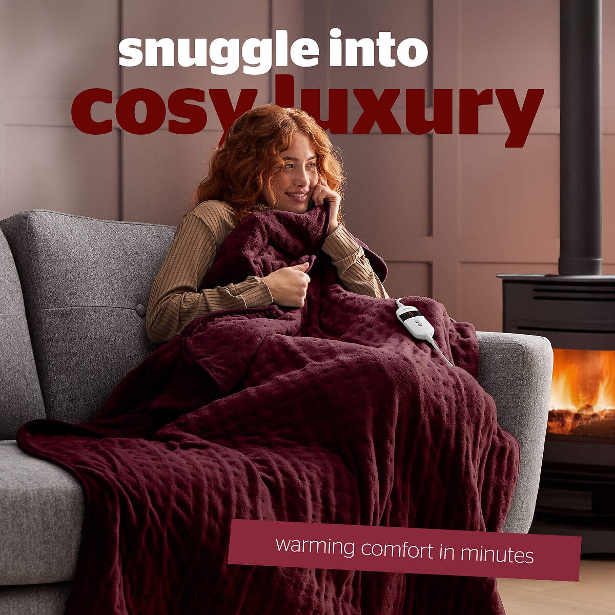 Luxury Heated Throw berry, SILENTNIGHT